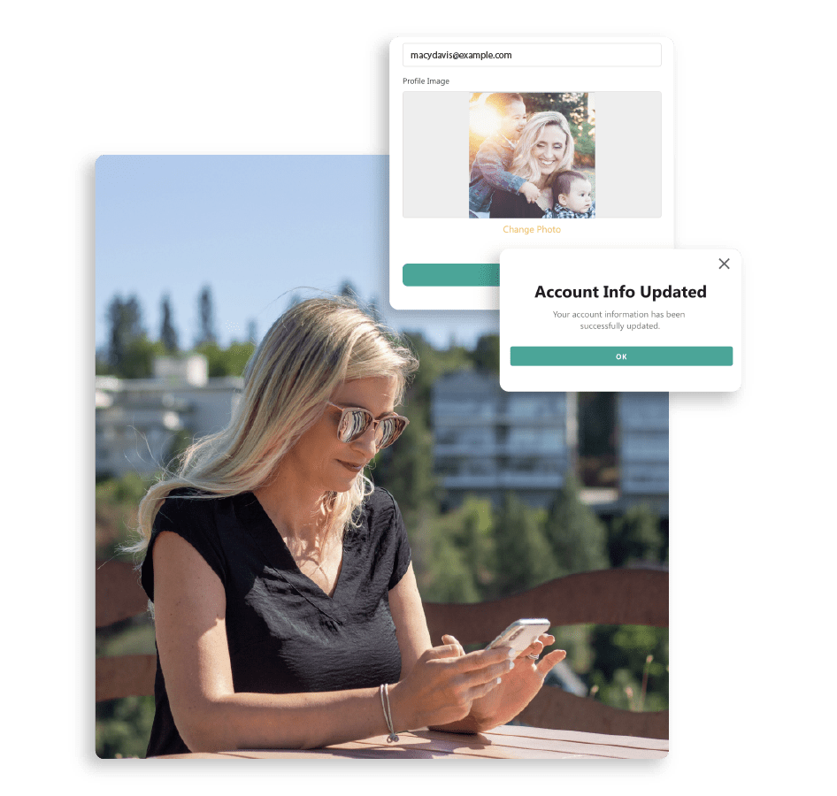 Manage personal information in a custom-made app