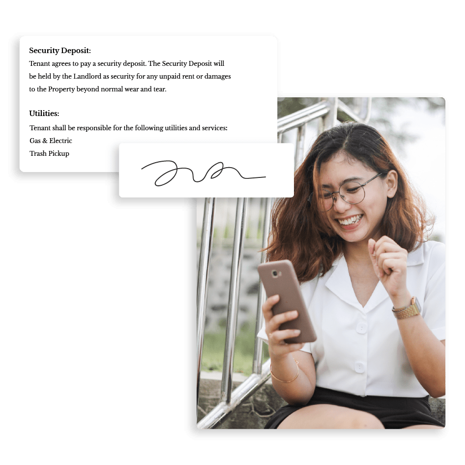 Acknowledge rental agreements and sign image