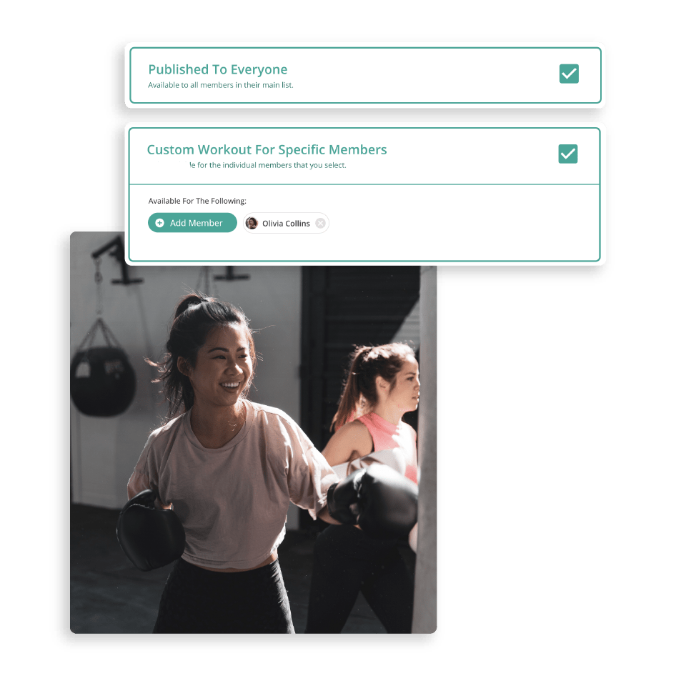 Assign workouts to specific clients or groups image