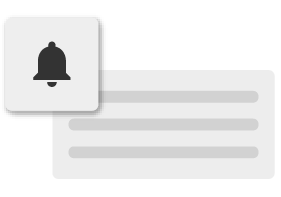A simple text box with a notification bell icon. 