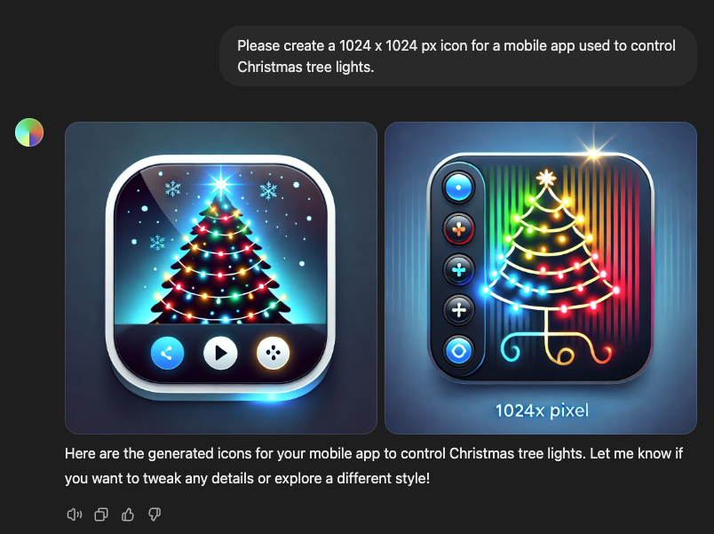 Using DALL-E to generate an app icon